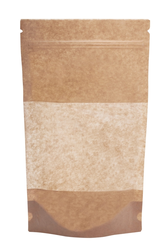 DOYPACK kraft brązowy ze struną 750ml + okienko  - 100 szt.